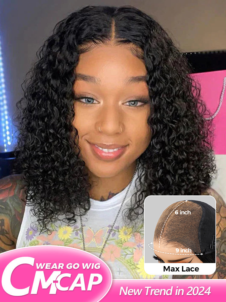 CurledByMe 9x6 HD Lace M-cap Water Wave Bob Wig