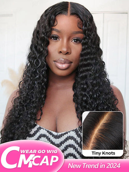 CurledByMe 9x6 Lace M-cap Mini Knots Deep Wave Wig