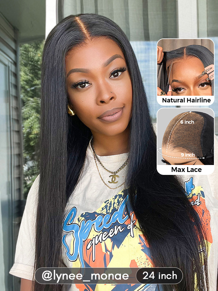 CurledByMe 9x6 HD Lace M-cap Straight Hair Pre-cut Lace Wig