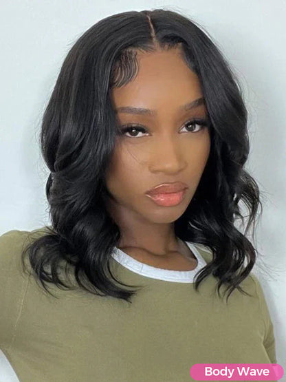 CurledByMe 6x4 HD Lace Glueless Bob Wig Pre-Cut Human Hair