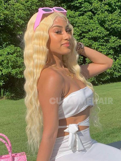 CurledByMe 613 Blonde Body Wave Lace Front Wig