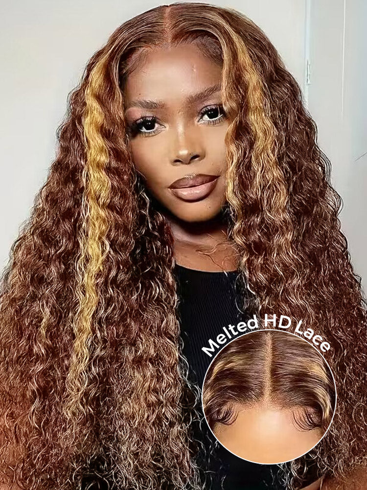 CurledByMe 6x4 HD Lace Water Wave Ombre Wig