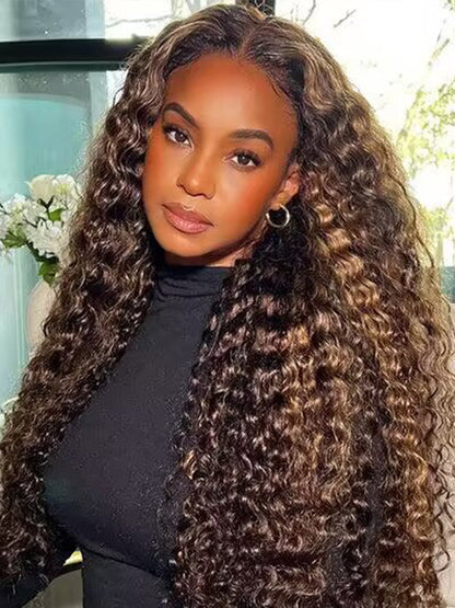 CurledByMe 9x6 Lace M-cap Water Wave Highlight Wig