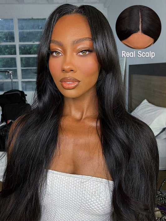 CurledByMe Straight V Part Glueless Wig