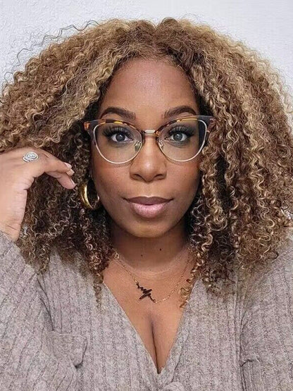 CurledByMe Highlights Ombre Kinky Curly Bob 6x4 HD Lace Wig