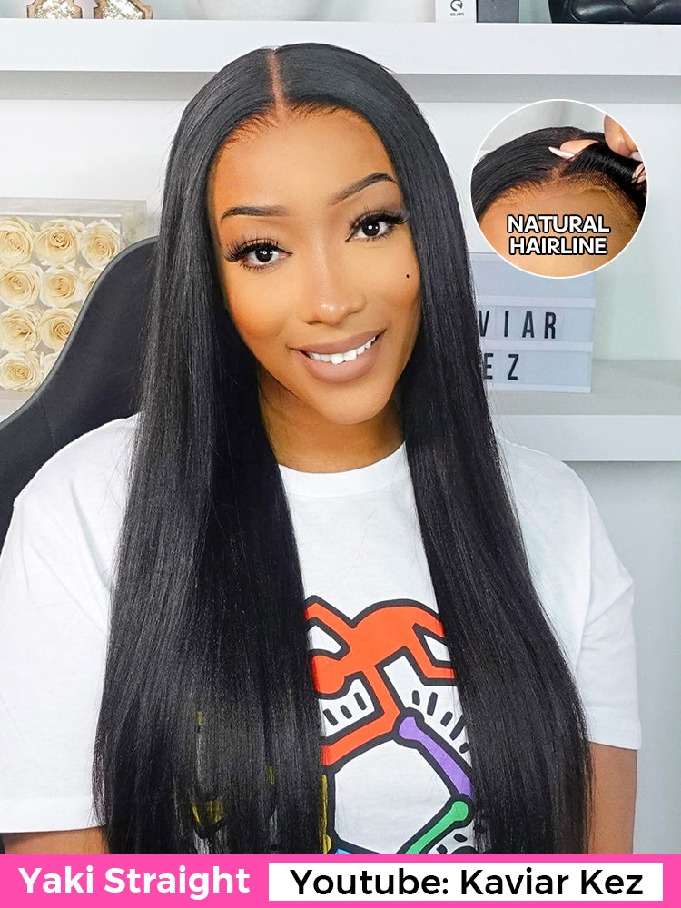 CurledByMe 9x6 HD Lace M-cap Light Yaki Straight Pre-cut Lace Wig