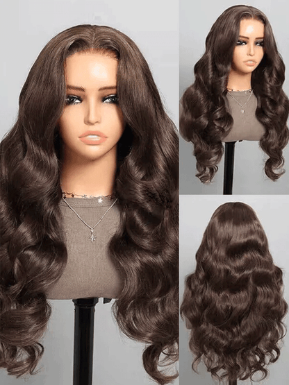 CurledByMe #4 Chocolate Brown Body Wave Wear & Go Wig