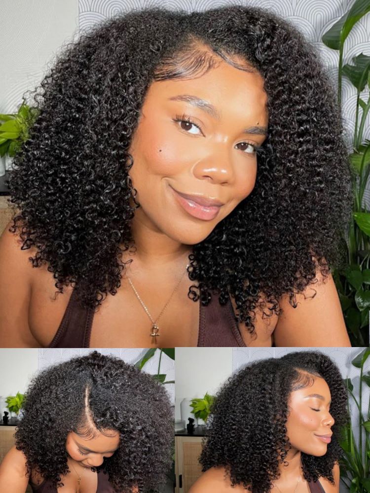 CurledByMe V Part Glueless Afro Kinky Curly Wig