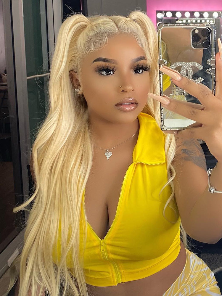 CurledByMe 613 Blonde Straight Lace Front Wig