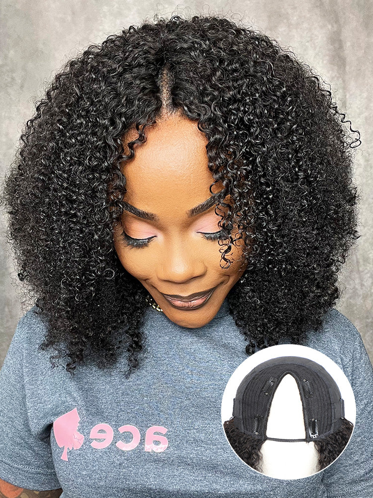 CurledByMe V Part Glueless Afro Kinky Curly Wig