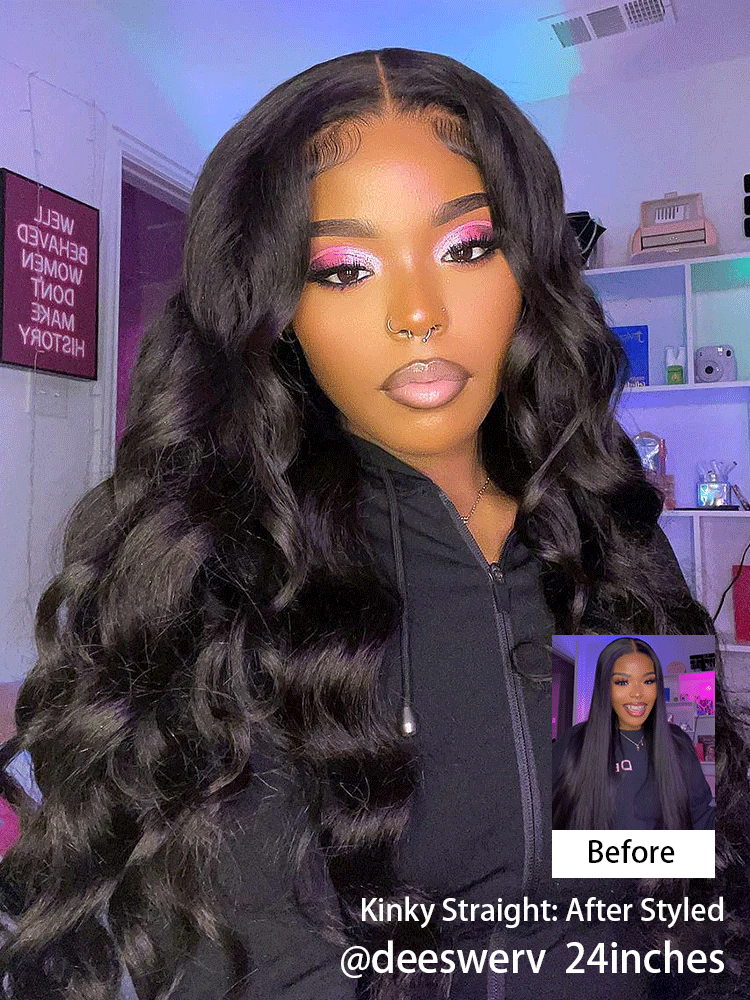 CurledByMe Wear & Go Kinky Straight Wig