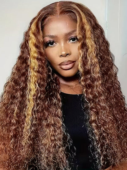 CurledByMe 6x4 HD Lace Water Wave Ombre Wig