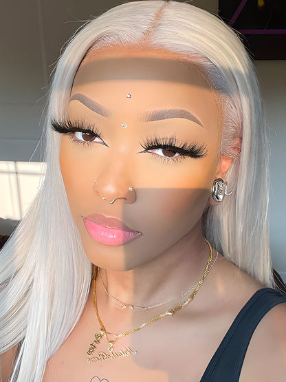 CurledByMe Ash Blonde Straight Lace Front Wig