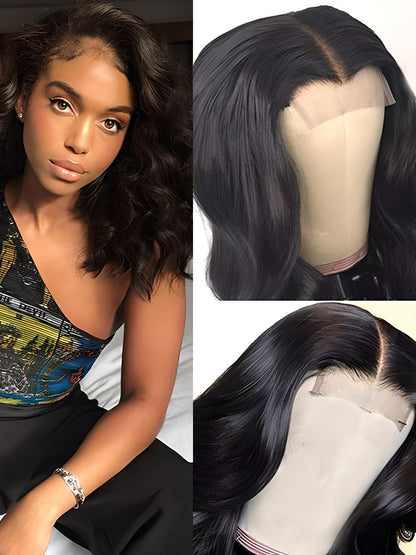 CurledByMe Body Wave Bob 4x4 Lace Closure Wig with Baby Hair