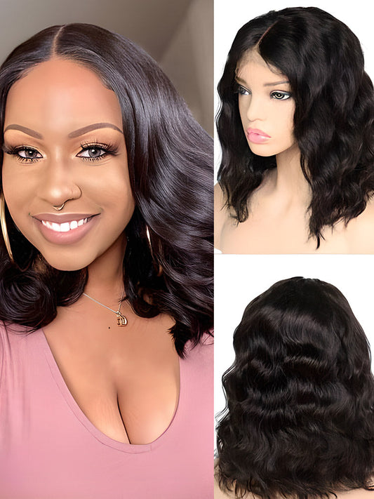 CurledByMe Body Wave Bob 4x4 Lace Closure Wig with Baby Hair