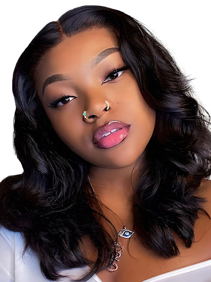 CurledByMe Body Wave Bob 4x4 Lace Closure Wig with Baby Hair