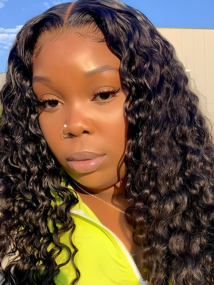 CurledByMe Deep Wave V Part Glueless Wig