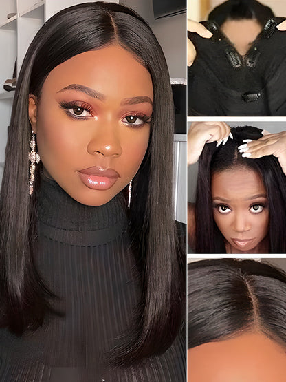 CurledByMe Straight V Part Glueless Wig