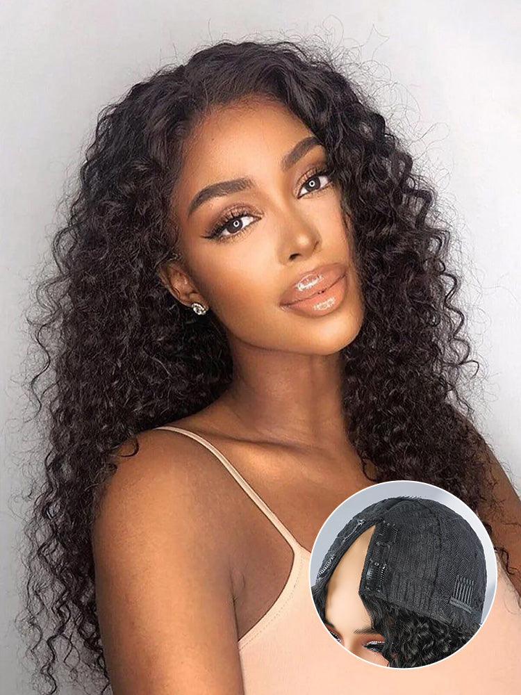 CurledByMe Water Wave V Part Glueless Wig