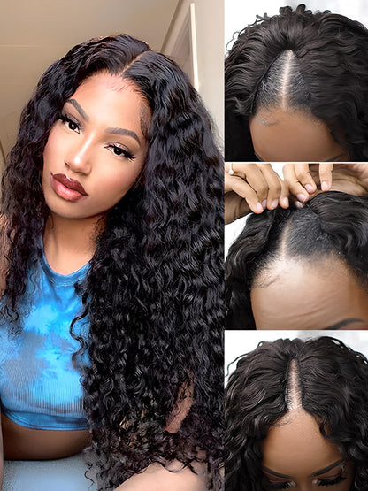 CurledByMe Water Wave V Part Glueless Wig