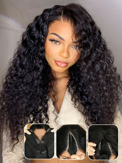 CurledByMe Water Wave V Part Glueless Wig