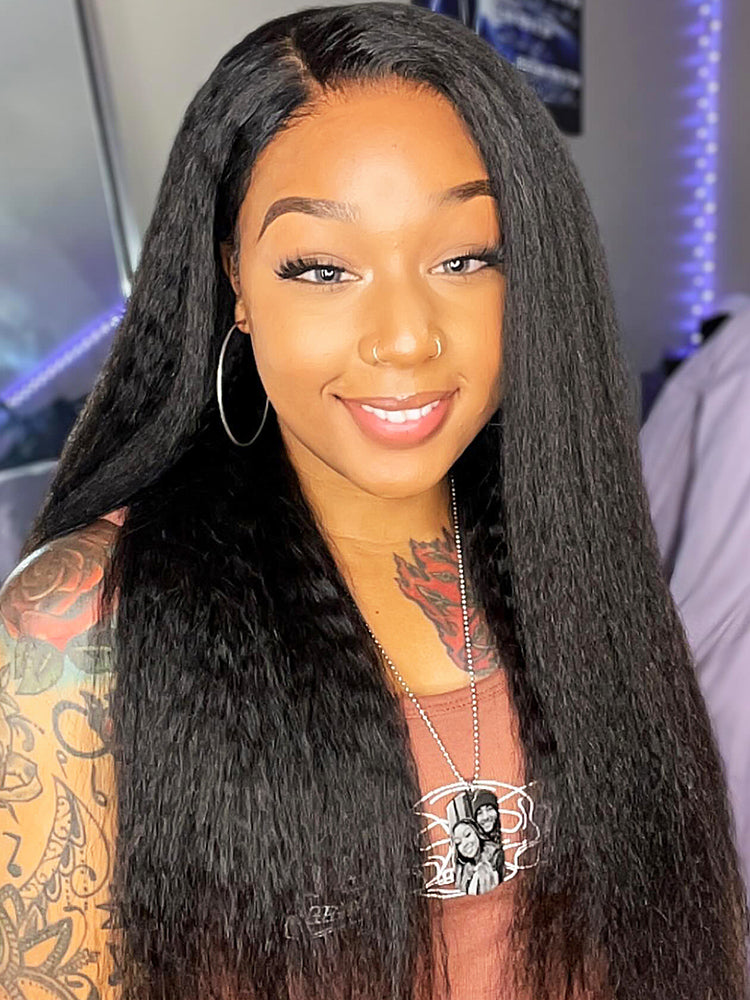 CurledByMe V Part Glueless Kinky Straight Wig