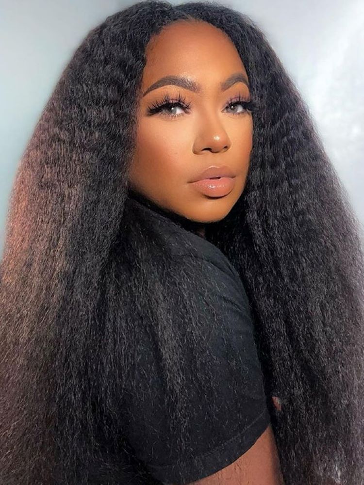 CurledByMe V Part Glueless Kinky Straight Wig