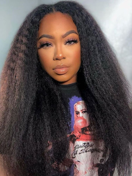 CurledByMe V Part Glueless Kinky Straight Wig