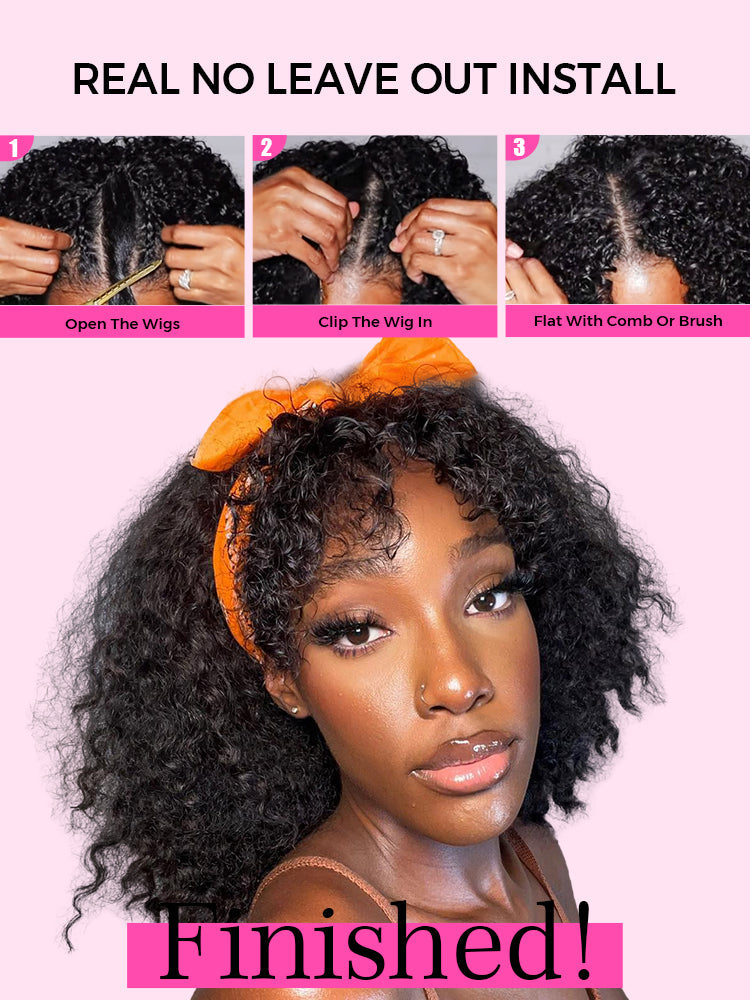 CurledByMe Water Wave V Part Glueless Wig