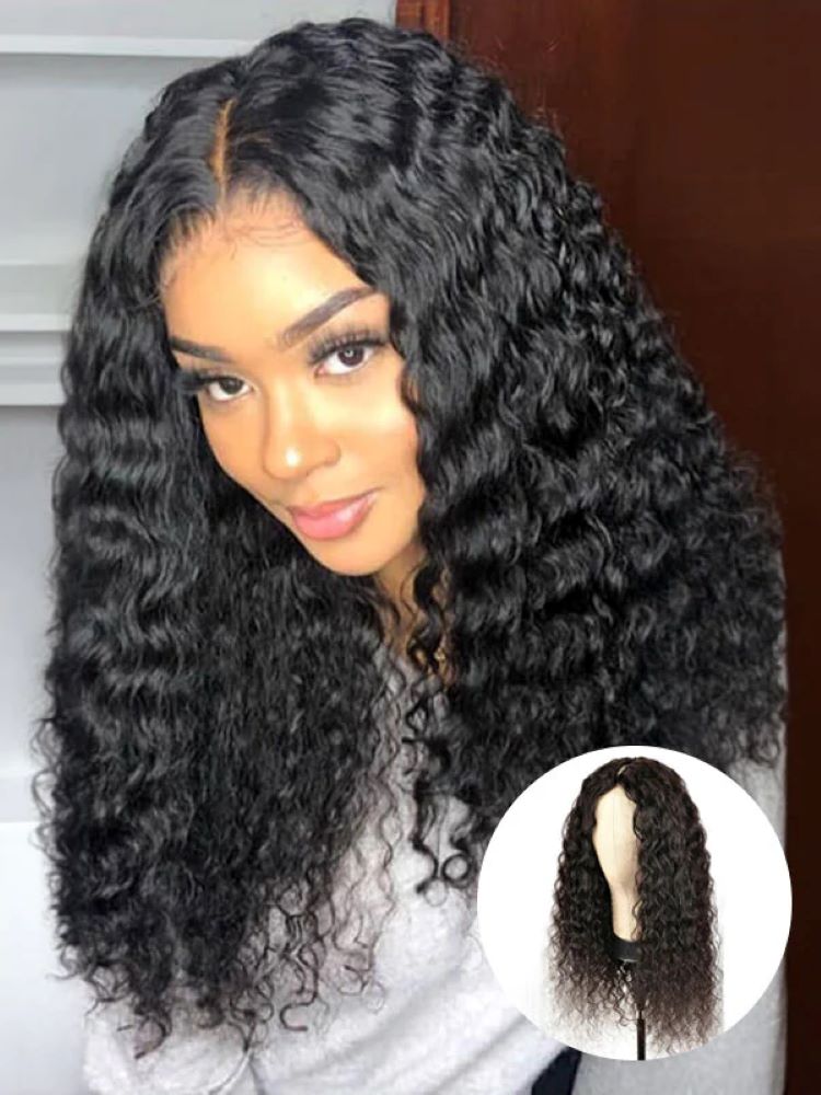 CurledByMe Water Wave V Part Glueless Wig