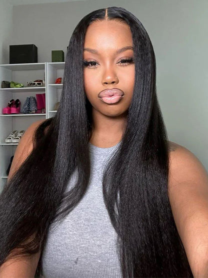 CurledByMe 9x6 HD Lace M-cap Light Yaki Straight Pre-cut Lace Wig