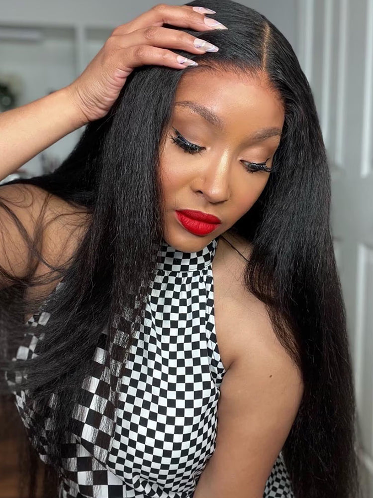 CurledByMe 9x6 HD Lace M-cap Light Yaki Straight Pre-cut Lace Wig